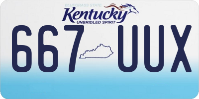 KY license plate 667UUX