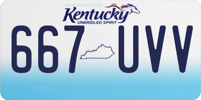 KY license plate 667UVV