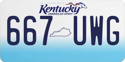KY license plate 667UWG