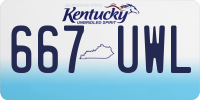 KY license plate 667UWL
