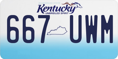 KY license plate 667UWM