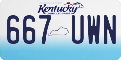 KY license plate 667UWN