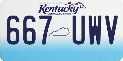 KY license plate 667UWV