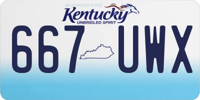 KY license plate 667UWX