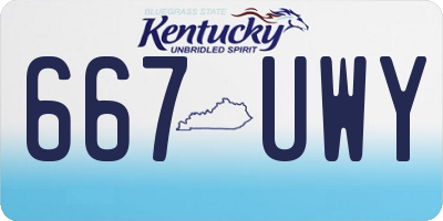 KY license plate 667UWY