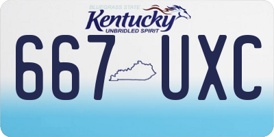 KY license plate 667UXC