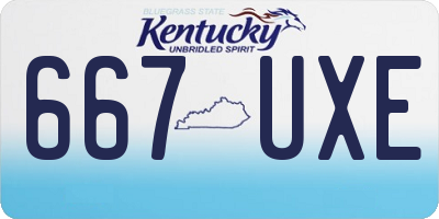 KY license plate 667UXE