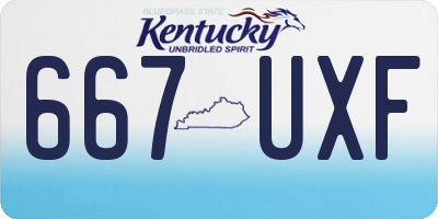 KY license plate 667UXF