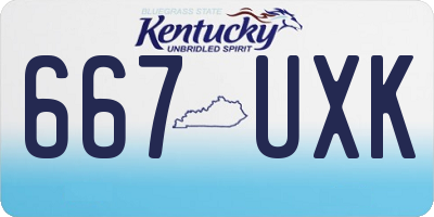 KY license plate 667UXK