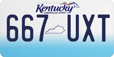 KY license plate 667UXT