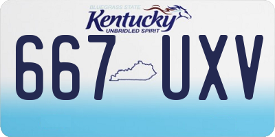 KY license plate 667UXV