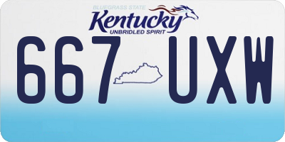 KY license plate 667UXW