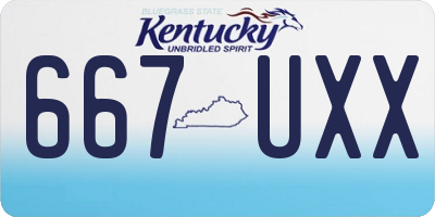 KY license plate 667UXX