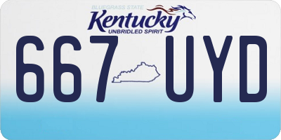 KY license plate 667UYD
