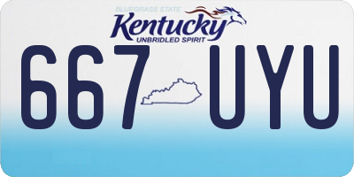 KY license plate 667UYU