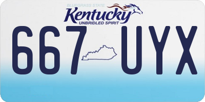 KY license plate 667UYX