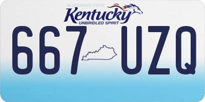 KY license plate 667UZQ