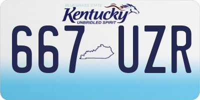 KY license plate 667UZR
