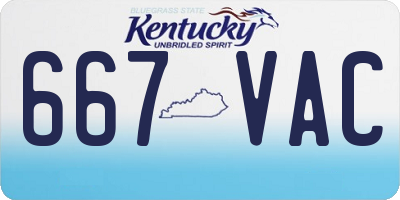 KY license plate 667VAC