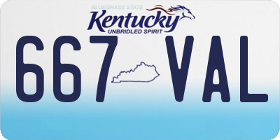 KY license plate 667VAL
