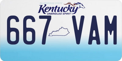 KY license plate 667VAM