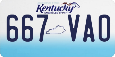 KY license plate 667VAO