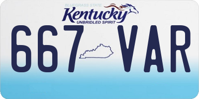 KY license plate 667VAR
