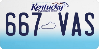 KY license plate 667VAS