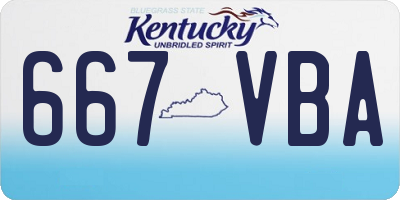 KY license plate 667VBA