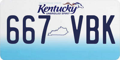 KY license plate 667VBK
