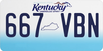 KY license plate 667VBN