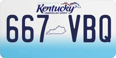 KY license plate 667VBQ