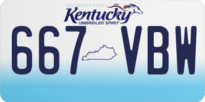 KY license plate 667VBW