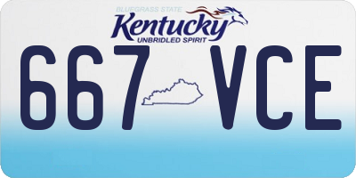 KY license plate 667VCE
