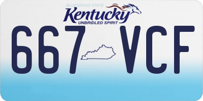 KY license plate 667VCF