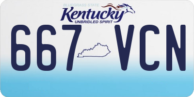 KY license plate 667VCN