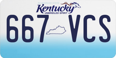 KY license plate 667VCS