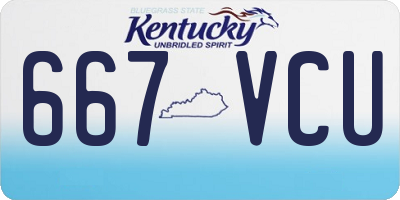 KY license plate 667VCU