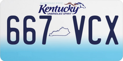 KY license plate 667VCX
