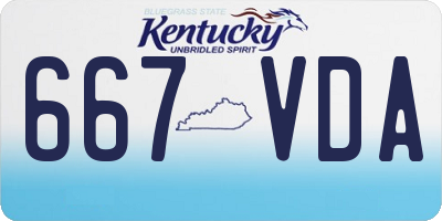 KY license plate 667VDA