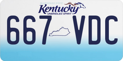 KY license plate 667VDC
