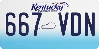 KY license plate 667VDN