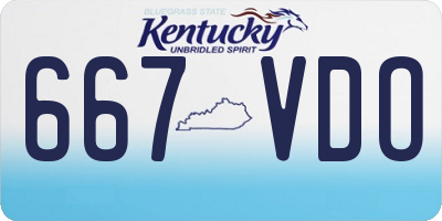 KY license plate 667VDO