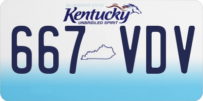 KY license plate 667VDV