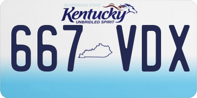 KY license plate 667VDX