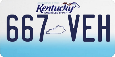 KY license plate 667VEH