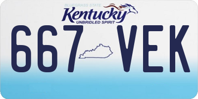 KY license plate 667VEK