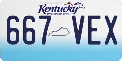KY license plate 667VEX