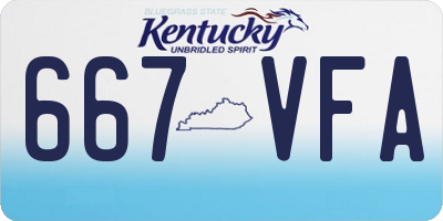 KY license plate 667VFA