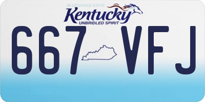 KY license plate 667VFJ